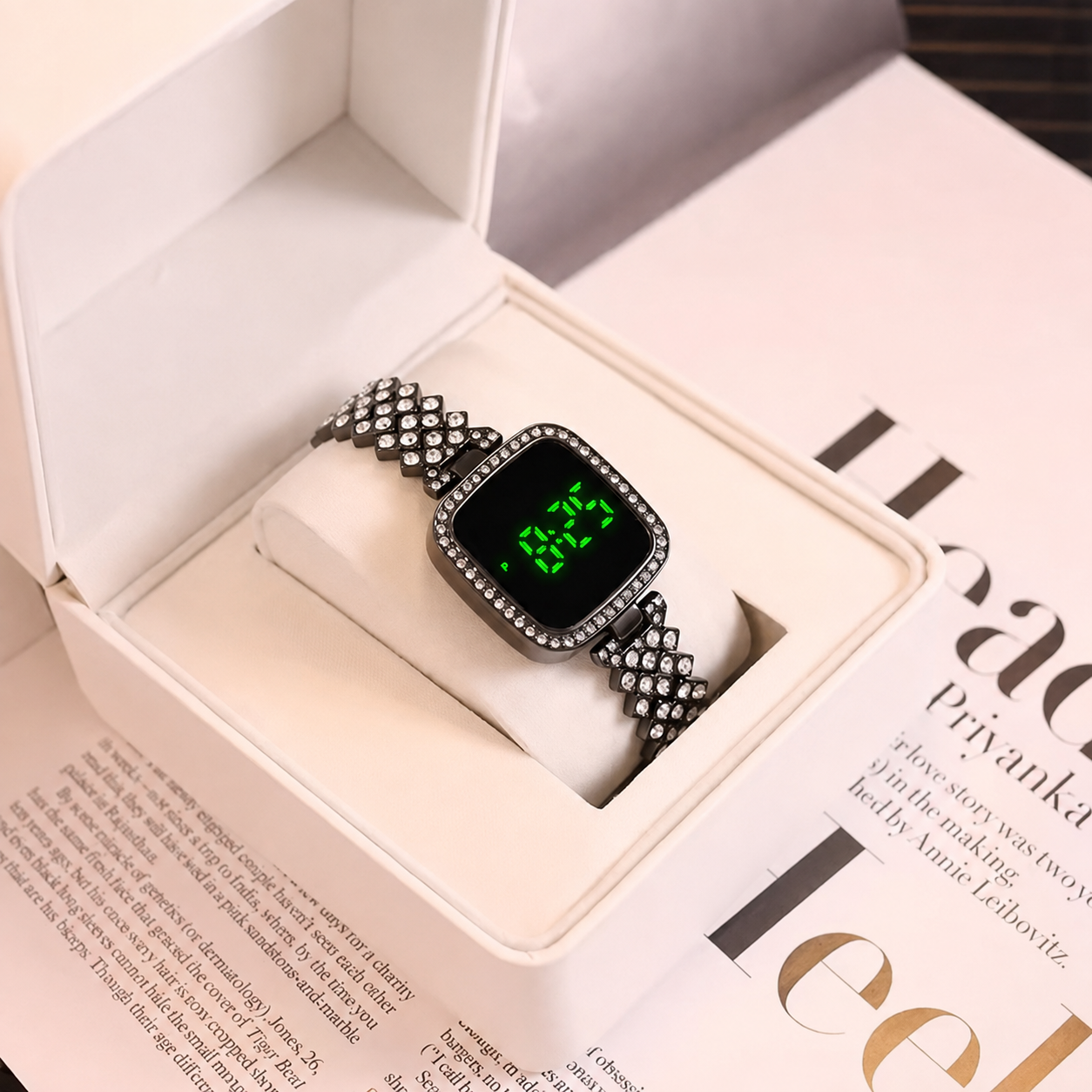 Diamond LED Watch Black