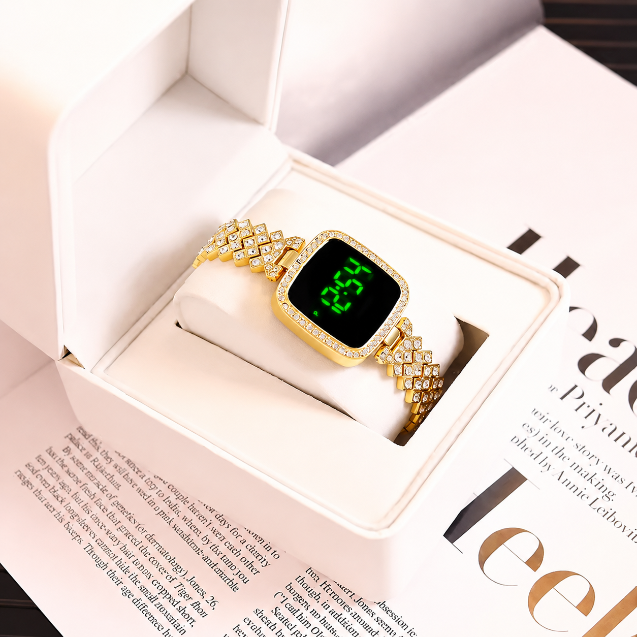 Diamond LED Watch Gold