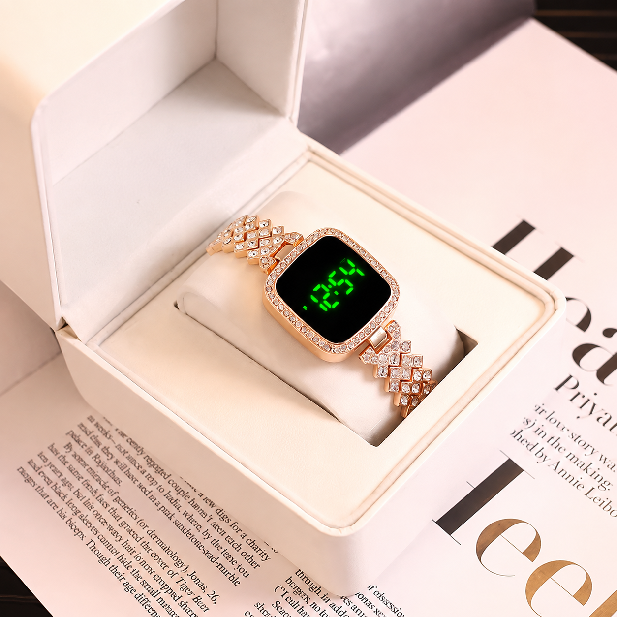 Diamond LED Watch Rose Gold