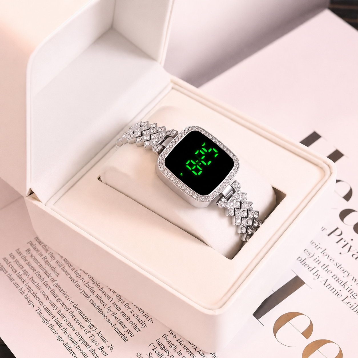 Diamond LED Watch Silver